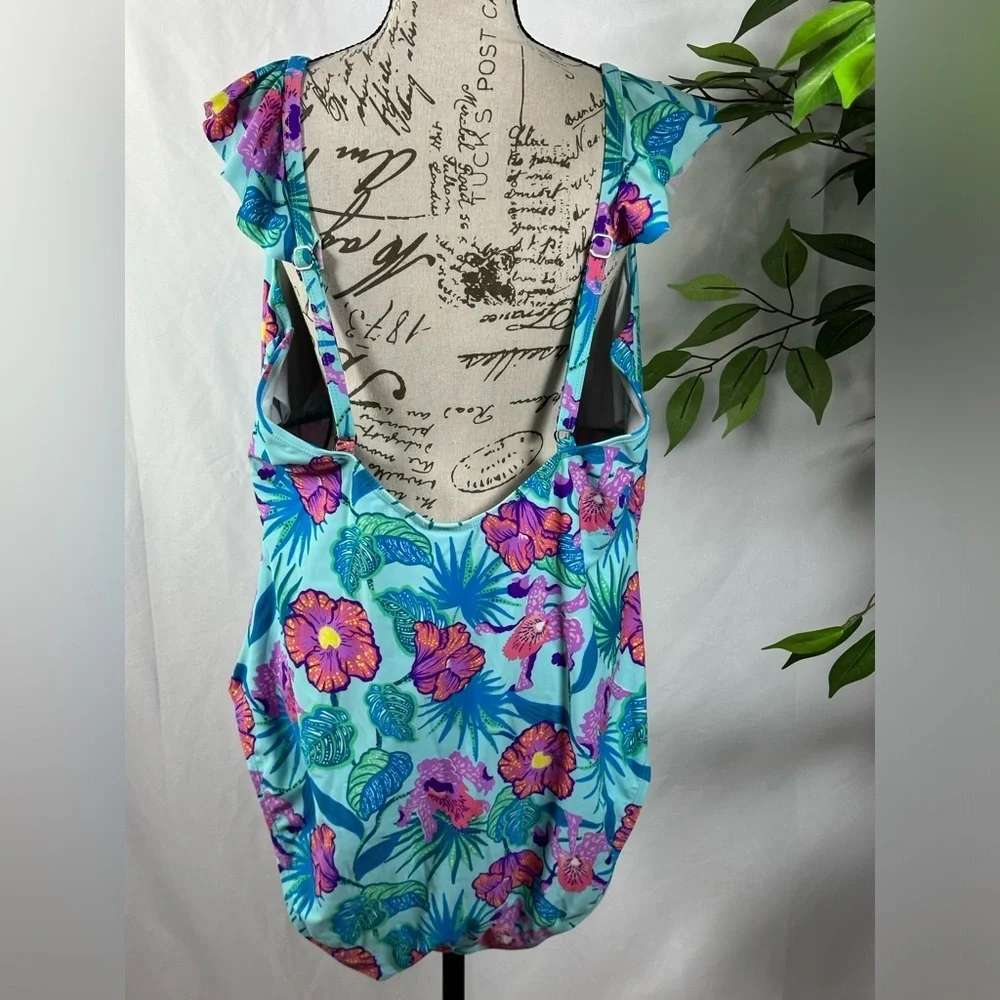 Floral Ruffle Swimsuit Top - Picture 10 of 14